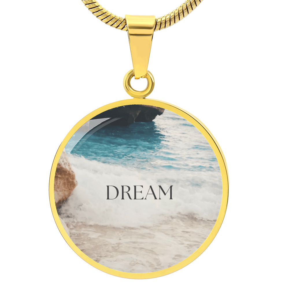 Where Dreams Meet the Tide-Luxury Graphic Circle Necklace (with engraving option)