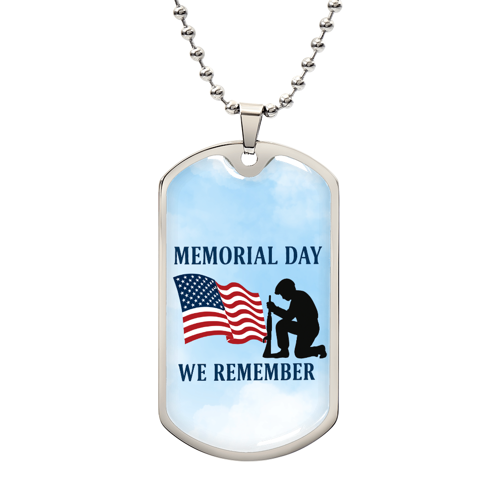 Honor and Remembrance: Memorial Day Tribute-Luxury Graphic Dog Tag Necklace (with engraving option)