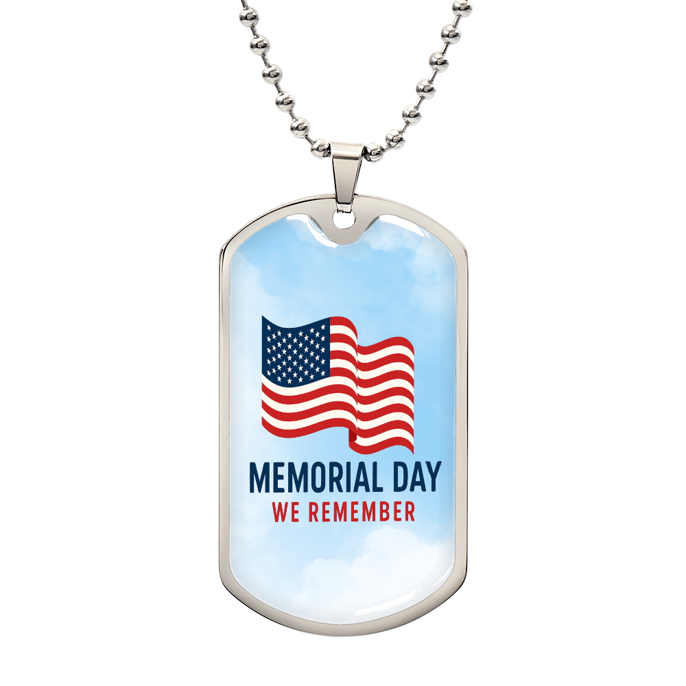 Forever Grateful: A Nation's Salute on Memorial Day-Luxury Graphic Dog Tag Necklace (with engraving option)