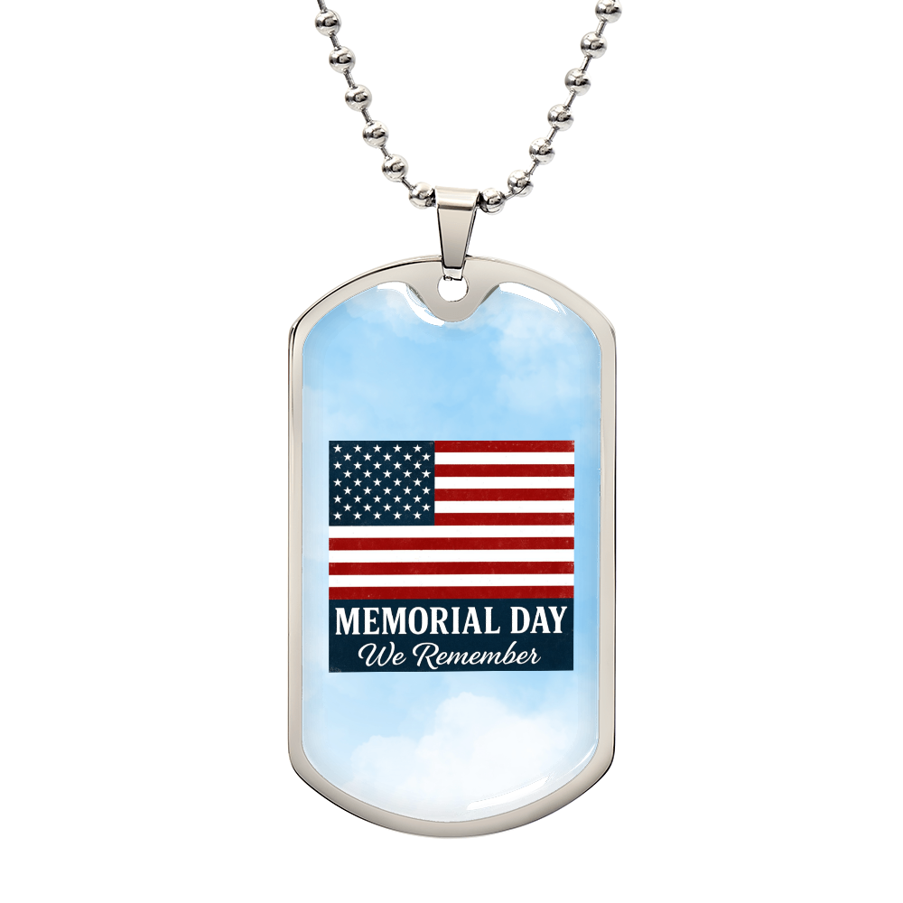 Memorial Day: Honoring the Brave, Remembering the Fallen-Luxury Graphic Dog Tag Necklace (with engraving option)