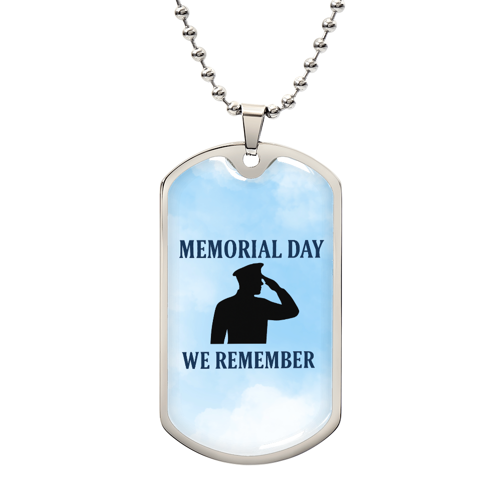 In Honor and Memory: A Soldier's Salute-Luxury Graphic Dog Tag Necklace (with engraving option)