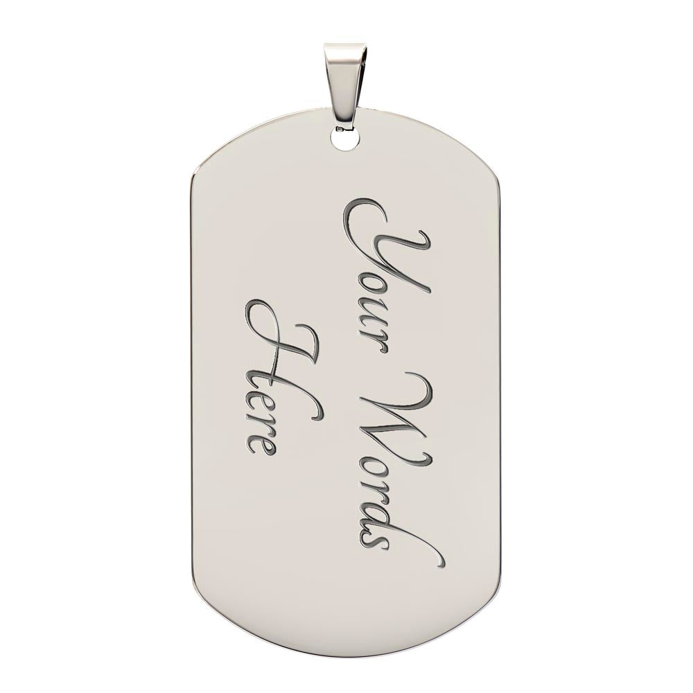 A Shoreline of Strength: Words to Carry with You-Luxury Graphic Dog Tag Necklace (with engraving option)