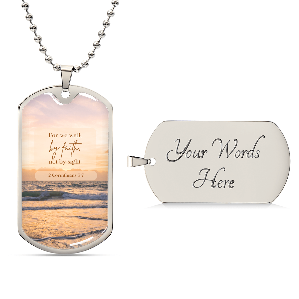 Anchored in Faith, Guided by Grace-Luxury Graphic Dog Tag Necklace (with engraving option)