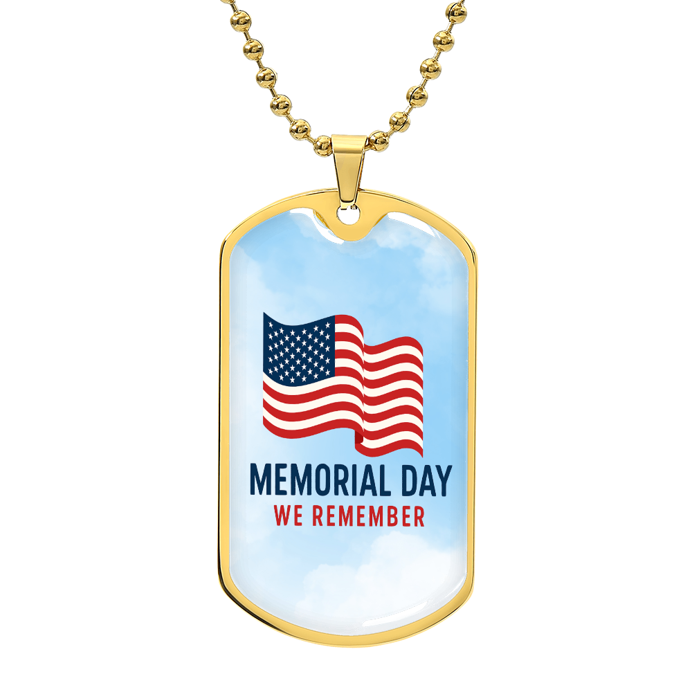 Forever Grateful: A Nation's Salute on Memorial Day-Luxury Graphic Dog Tag Necklace (with engraving option)