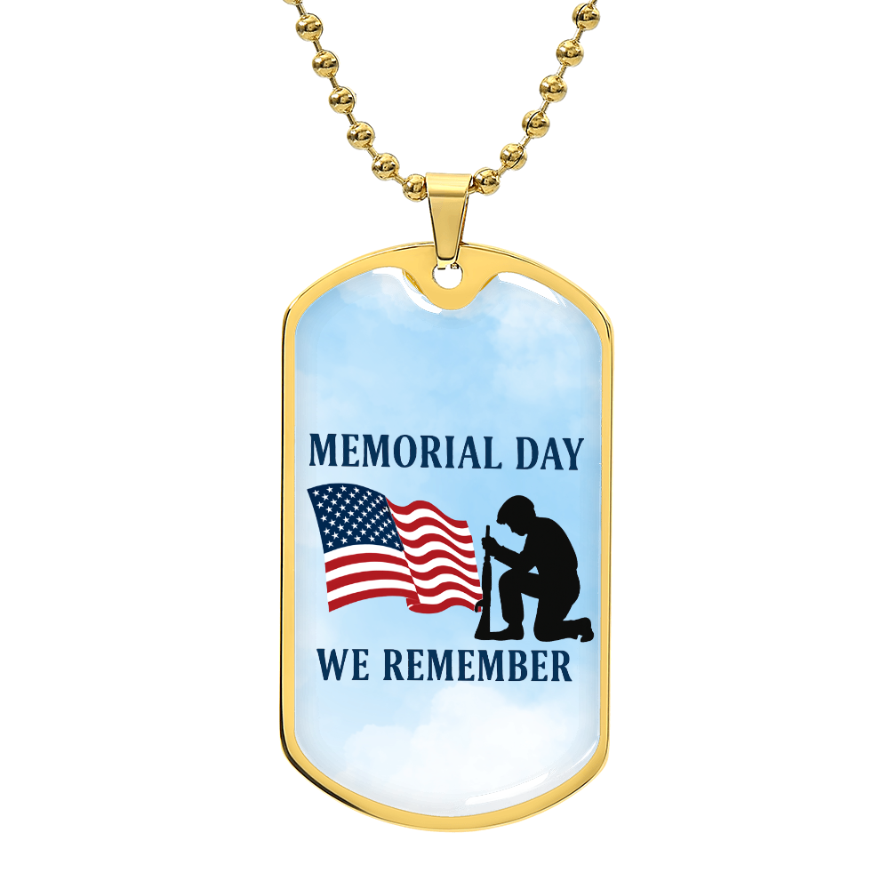 Honor and Remembrance: Memorial Day Tribute-Luxury Graphic Dog Tag Necklace (with engraving option)