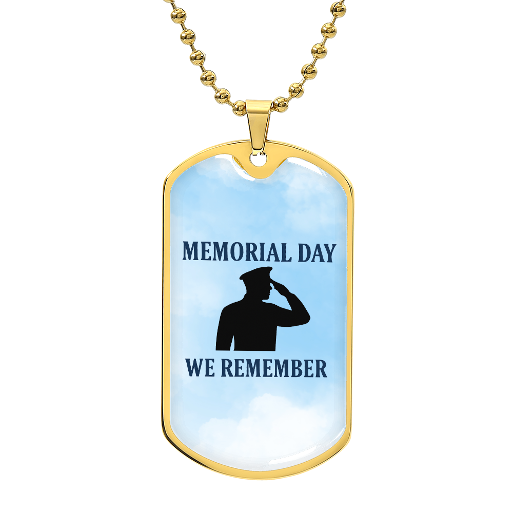 In Honor and Memory: A Soldier's Salute-Luxury Graphic Dog Tag Necklace (with engraving option)