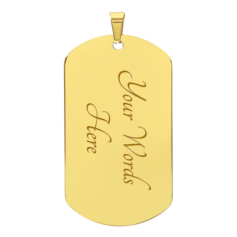A Shoreline of Strength: Words to Carry with You-Luxury Graphic Dog Tag Necklace (with engraving option)