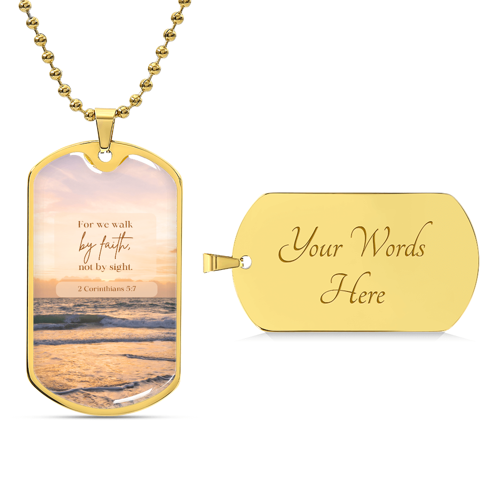 Anchored in Faith, Guided by Grace-Luxury Graphic Dog Tag Necklace (with engraving option)