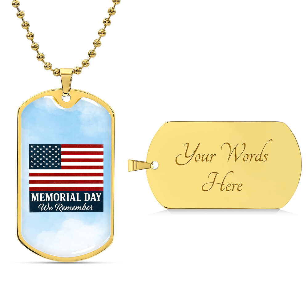 Memorial Day: Honoring the Brave, Remembering the Fallen-Luxury Graphic Dog Tag Necklace (with engraving option)