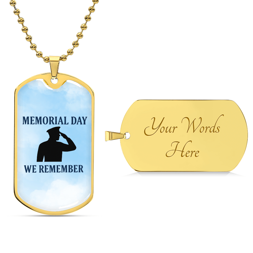 In Honor and Memory: A Soldier's Salute-Luxury Graphic Dog Tag Necklace (with engraving option)