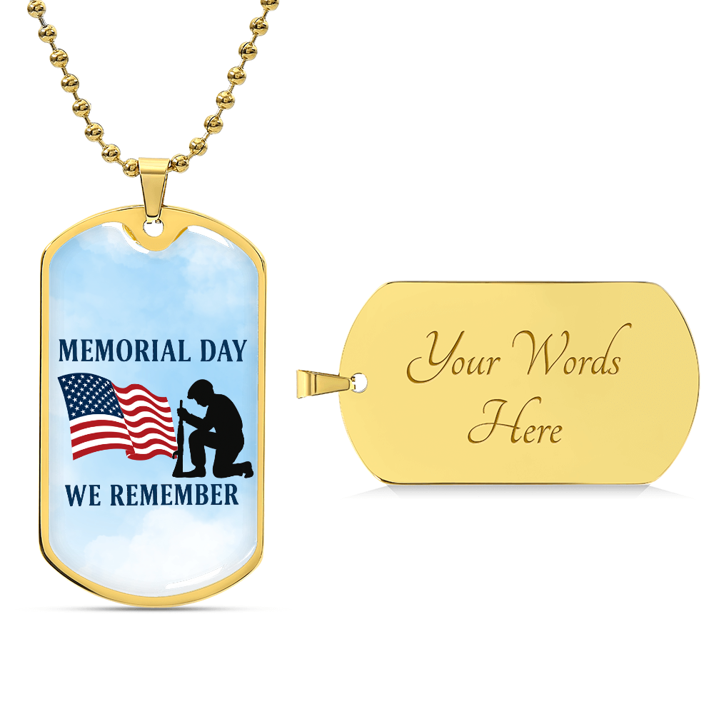 Honor and Remembrance: Memorial Day Tribute-Luxury Graphic Dog Tag Necklace (with engraving option)