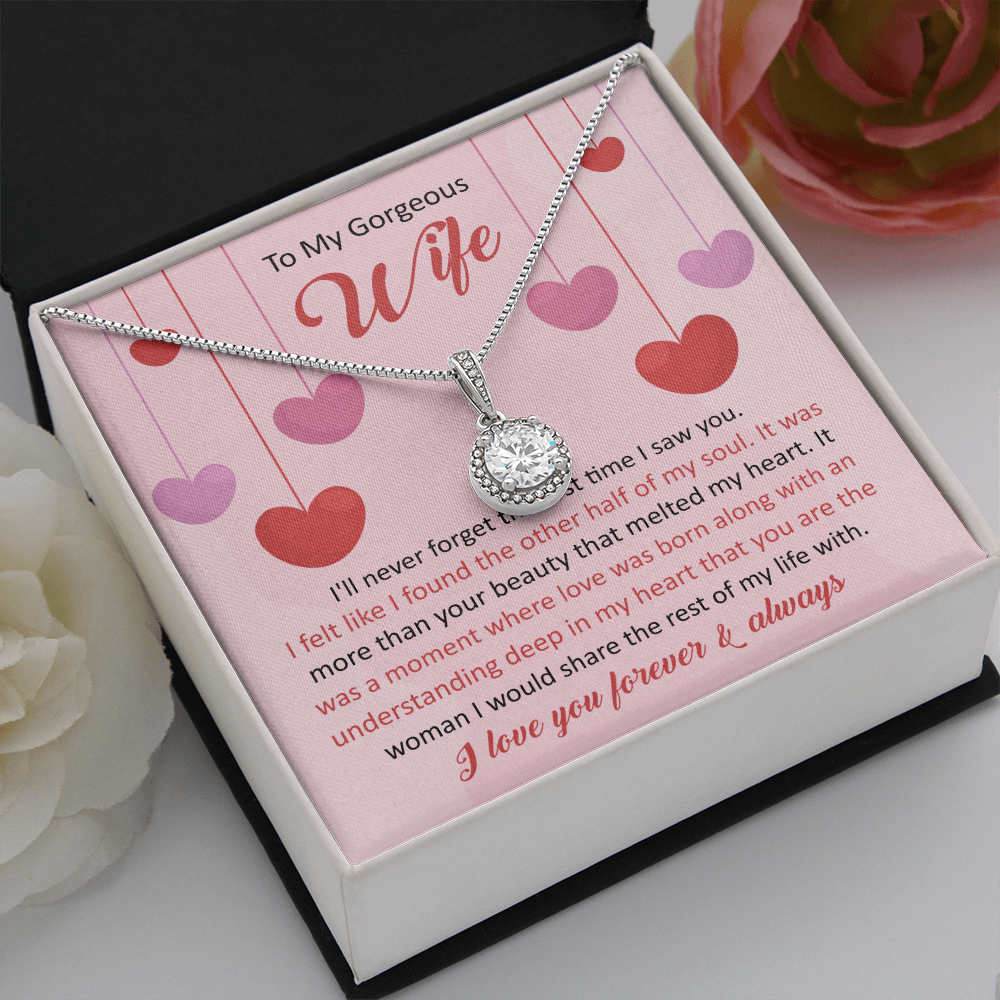 To My Gorgeous Wife-I'll Never Forget The First Time I Saw You Necklace