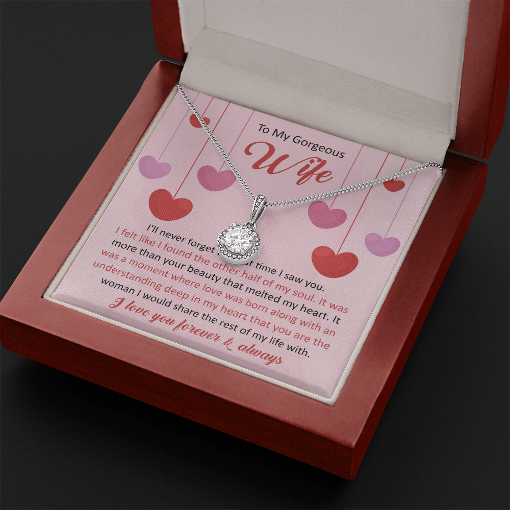 To My Gorgeous Wife-I'll Never Forget The First Time I Saw You Necklace