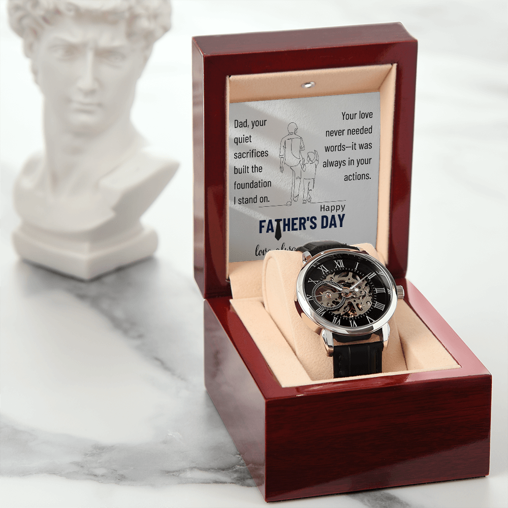 The Silent Strength of a Father-Men's Openwork Watch