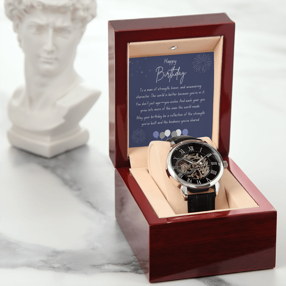 A Birthday Tribute to a Man of Strength and Grace-Men's Openwork Watch