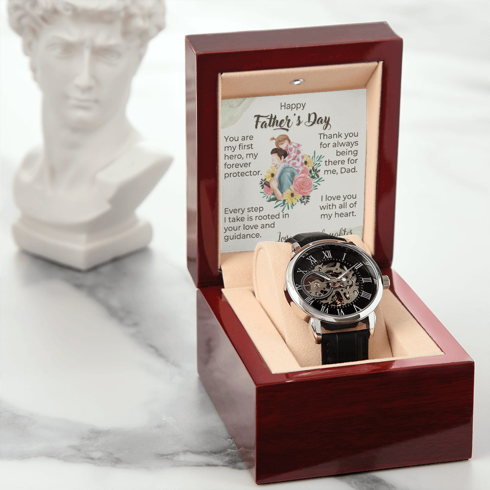 A Daughter's Heartfelt Father's Day Tribute- Men's Openwork Watch