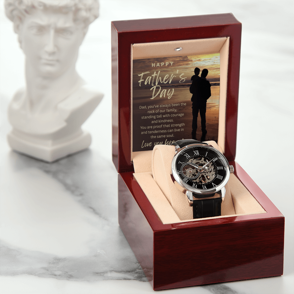 The Rock of Our Family-Men's Openwork Watch