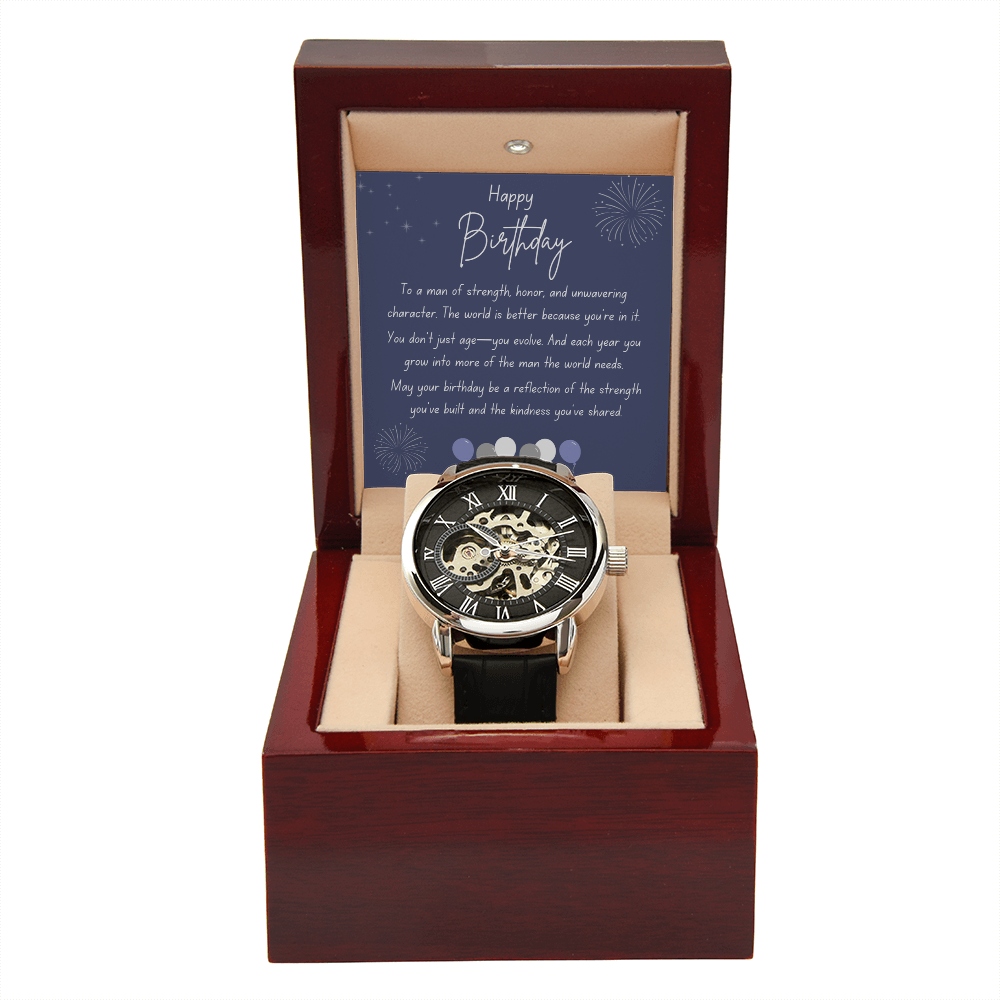 A Birthday Tribute to a Man of Strength and Grace-Men's Openwork Watch