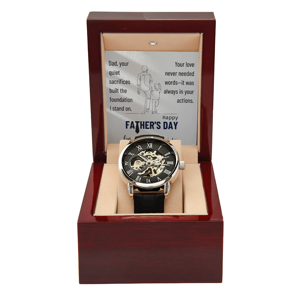 The Silent Strength of a Father-Men's Openwork Watch