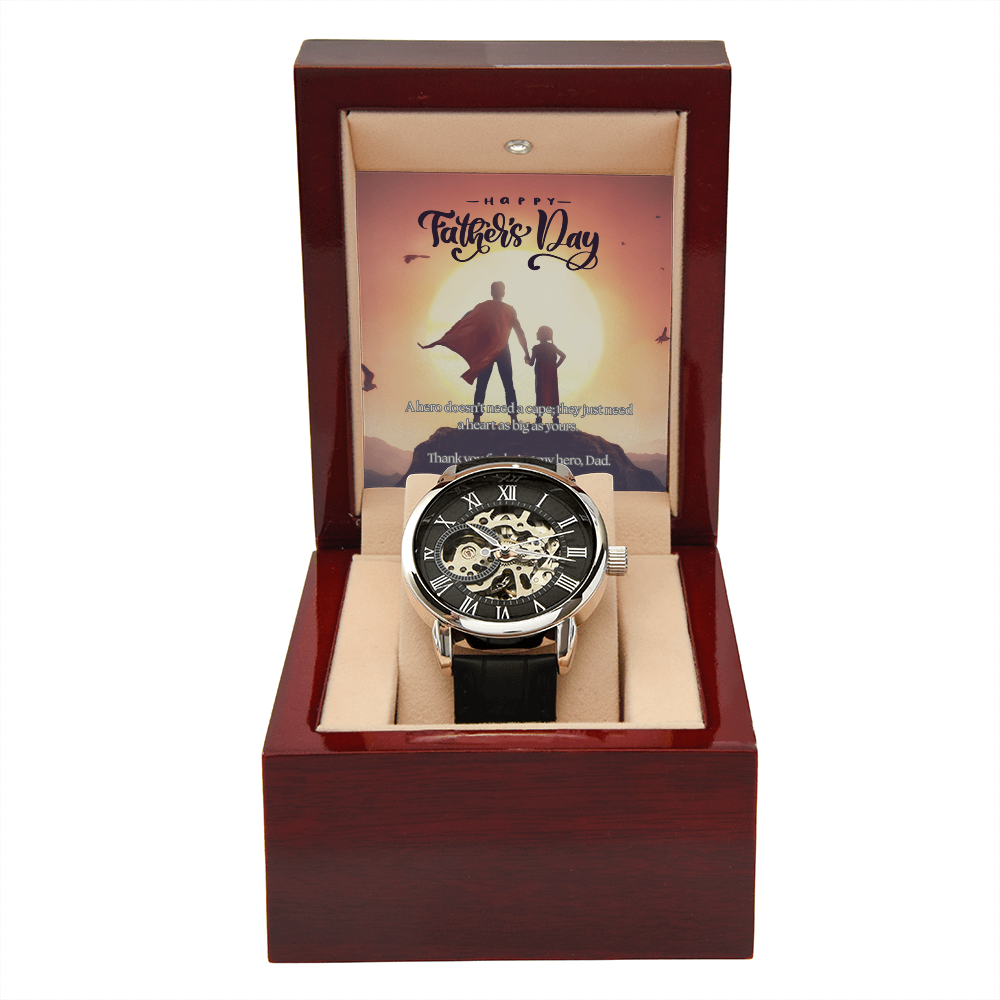 My First Hero, My Forever Dad-Men's Openwork Watch