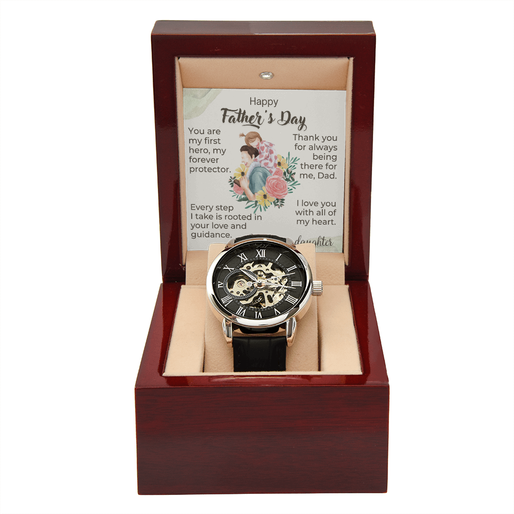 A Daughter's Heartfelt Father's Day Tribute- Men's Openwork Watch