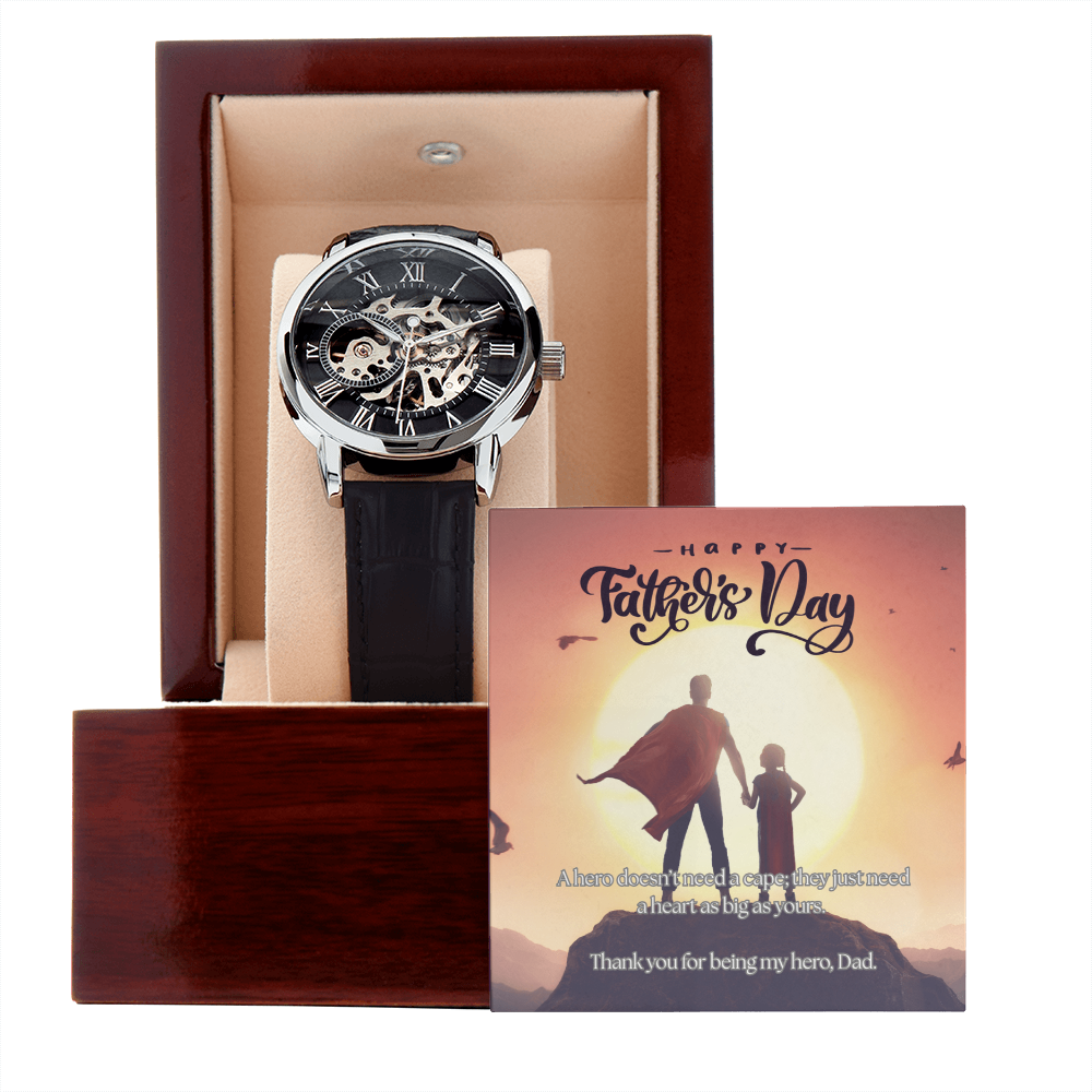My First Hero, My Forever Dad-Men's Openwork Watch