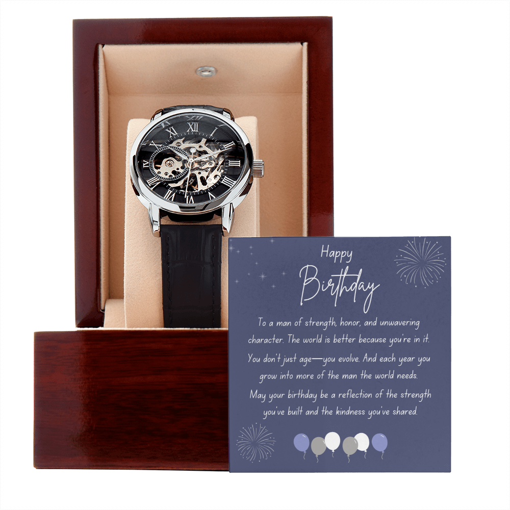 A Birthday Tribute to a Man of Strength and Grace-Men's Openwork Watch