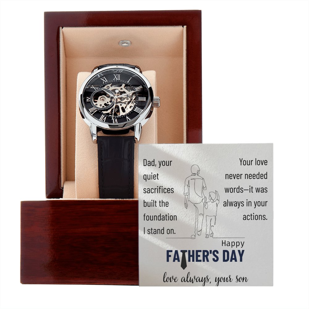 The Silent Strength of a Father-Men's Openwork Watch