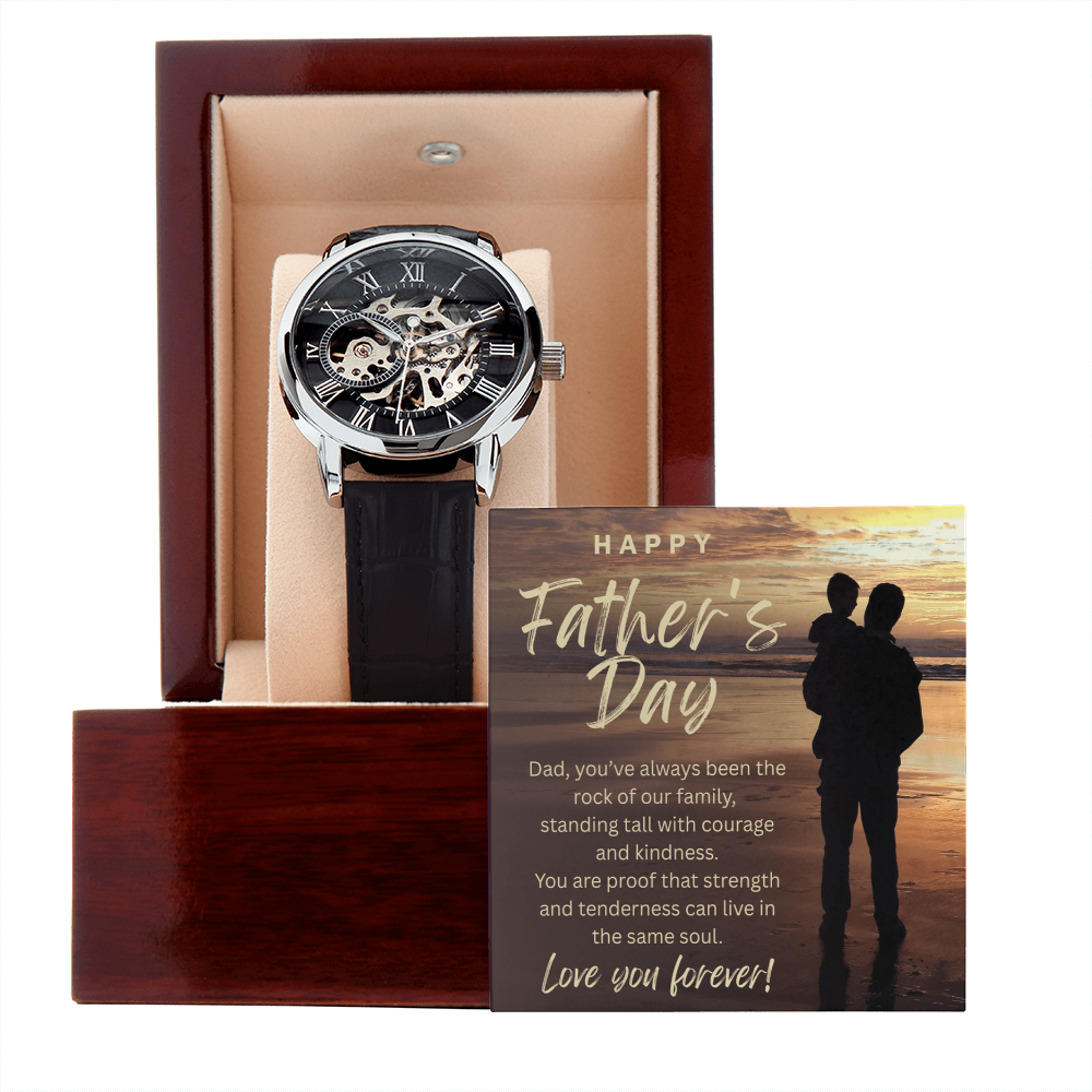 The Rock of Our Family-Men's Openwork Watch