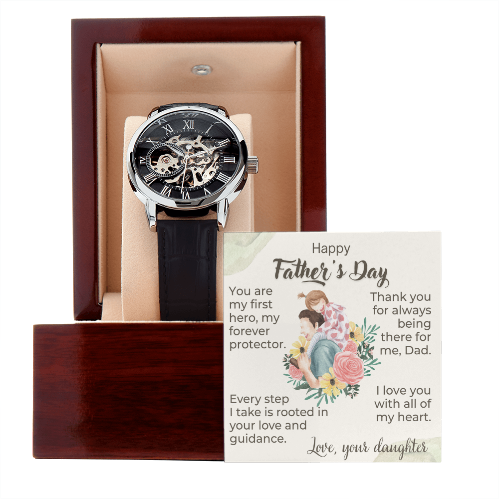 A Daughter's Heartfelt Father's Day Tribute- Men's Openwork Watch
