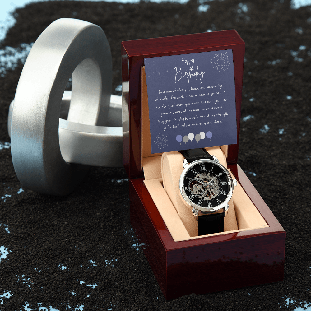 A Birthday Tribute to a Man of Strength and Grace-Men's Openwork Watch