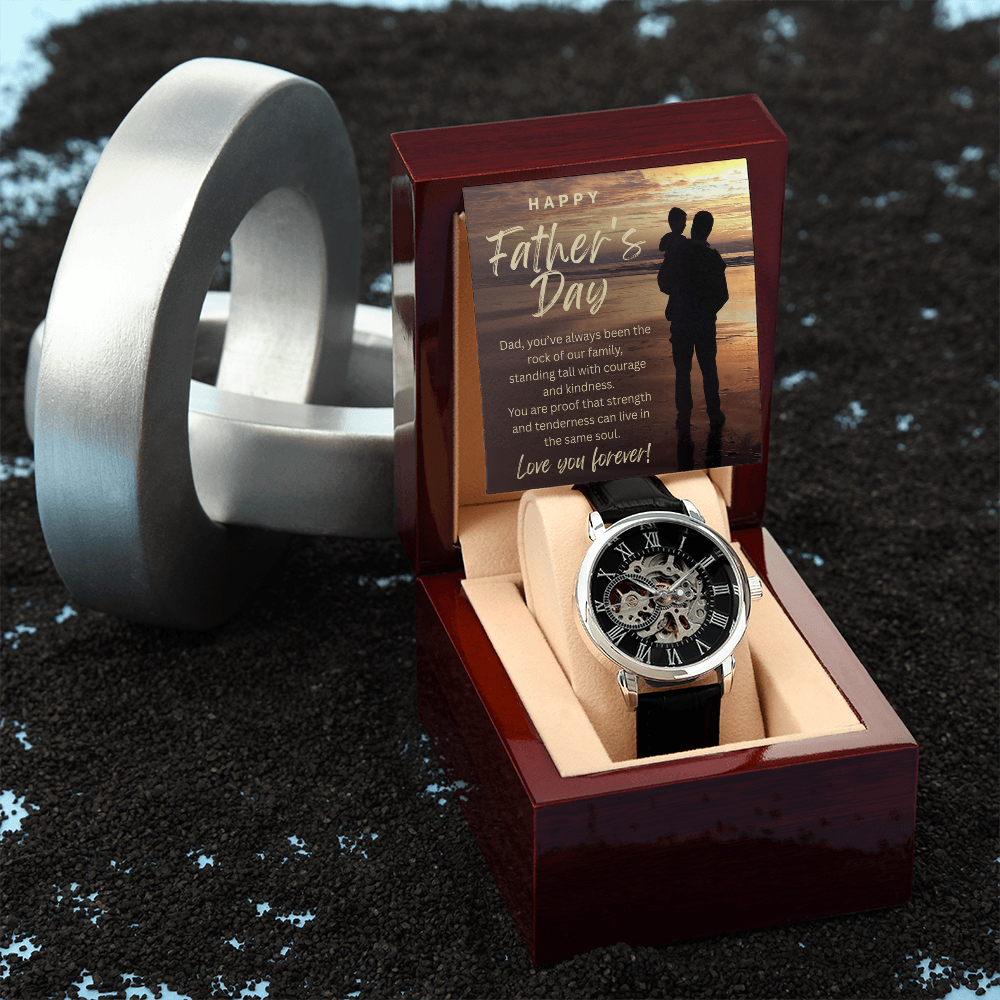 The Rock of Our Family-Men's Openwork Watch