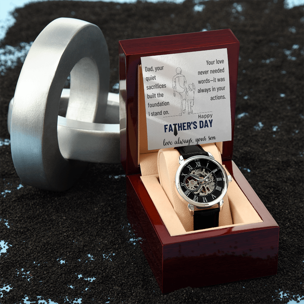 The Silent Strength of a Father-Men's Openwork Watch