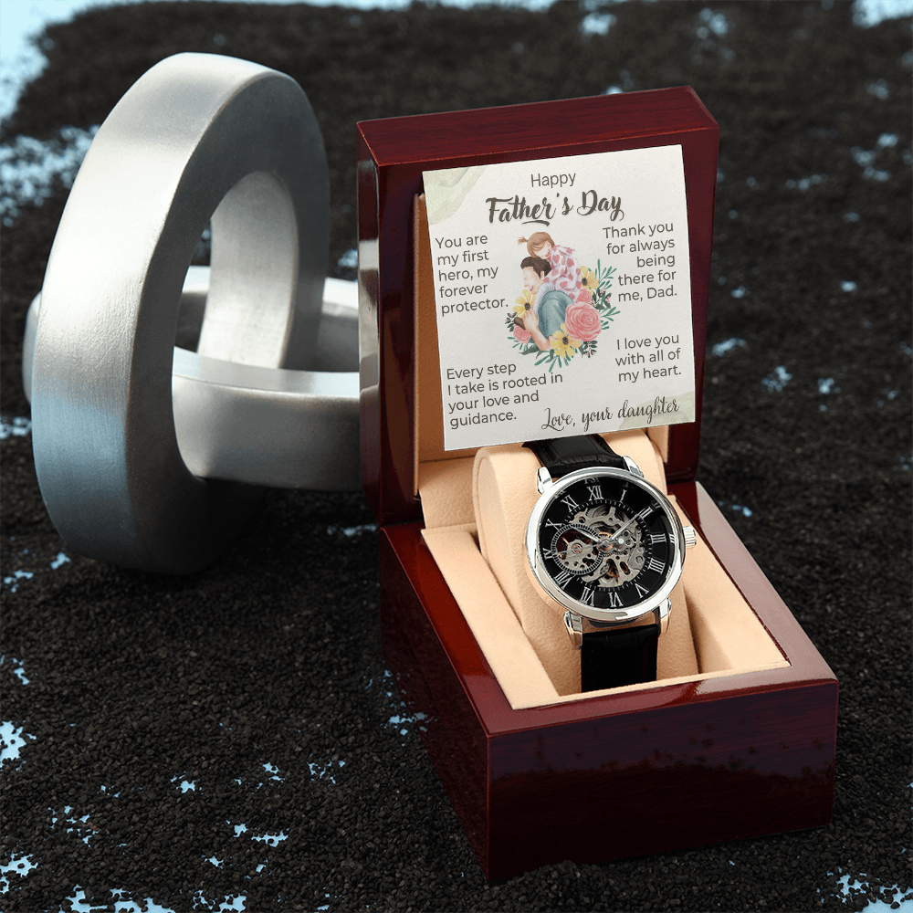 A Daughter's Heartfelt Father's Day Tribute- Men's Openwork Watch