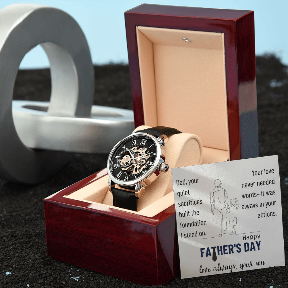 The Silent Strength of a Father-Men's Openwork Watch