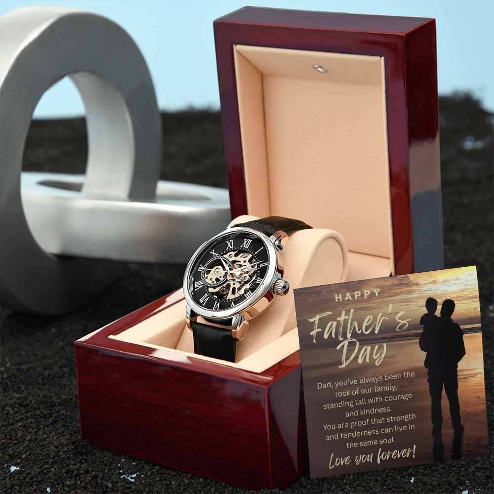 The Rock of Our Family-Men's Openwork Watch
