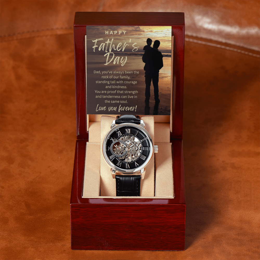 The Rock of Our Family-Men's Openwork Watch