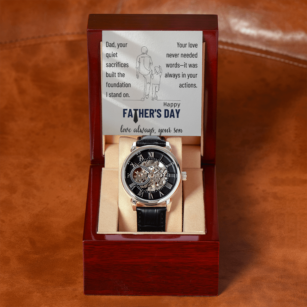 The Silent Strength of a Father-Men's Openwork Watch