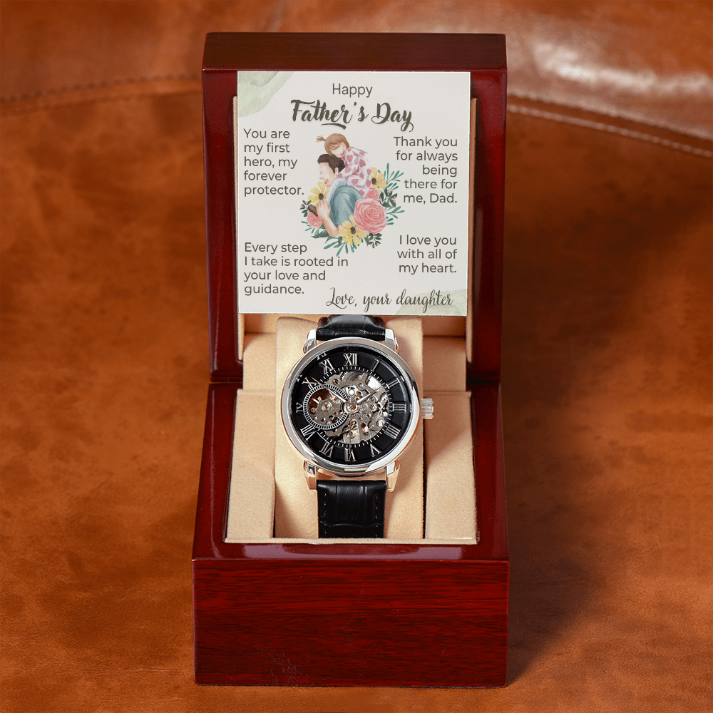 A Daughter's Heartfelt Father's Day Tribute- Men's Openwork Watch