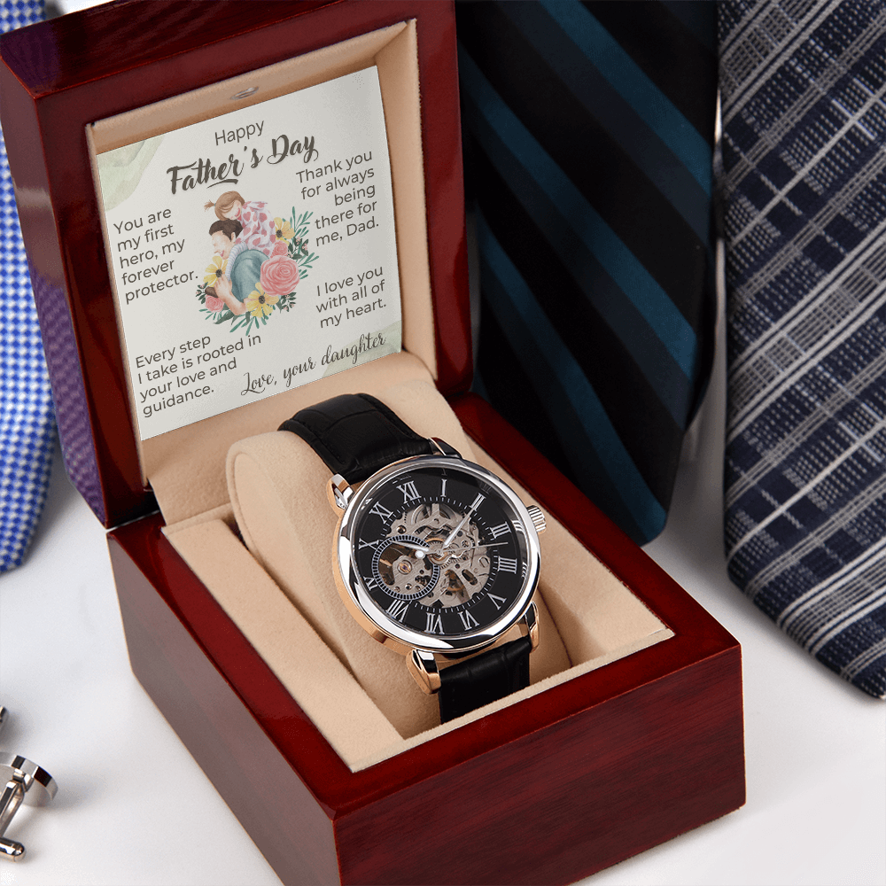 A Daughter's Heartfelt Father's Day Tribute- Men's Openwork Watch