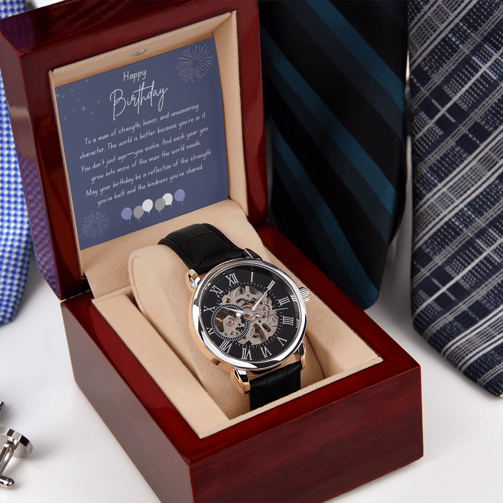 A Birthday Tribute to a Man of Strength and Grace-Men's Openwork Watch