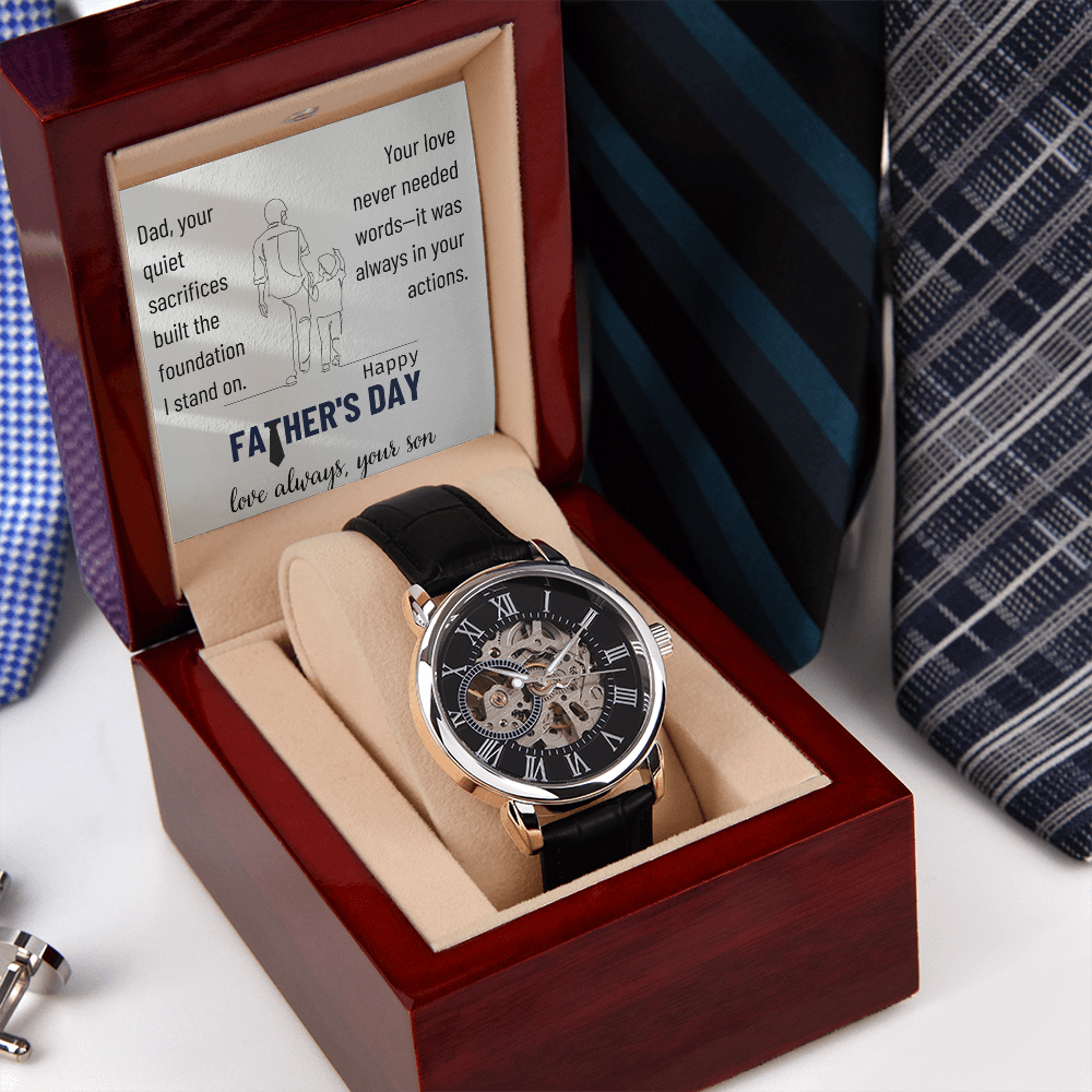 The Silent Strength of a Father-Men's Openwork Watch