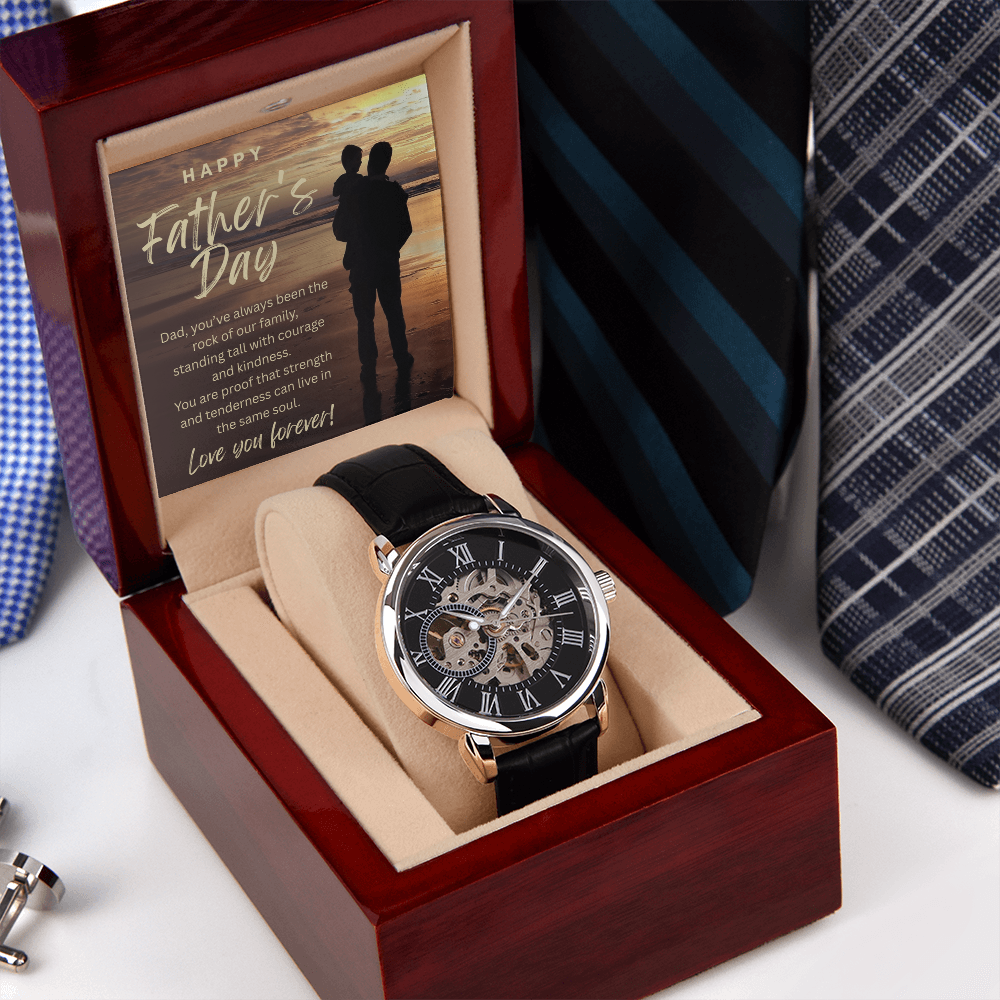 The Rock of Our Family-Men's Openwork Watch