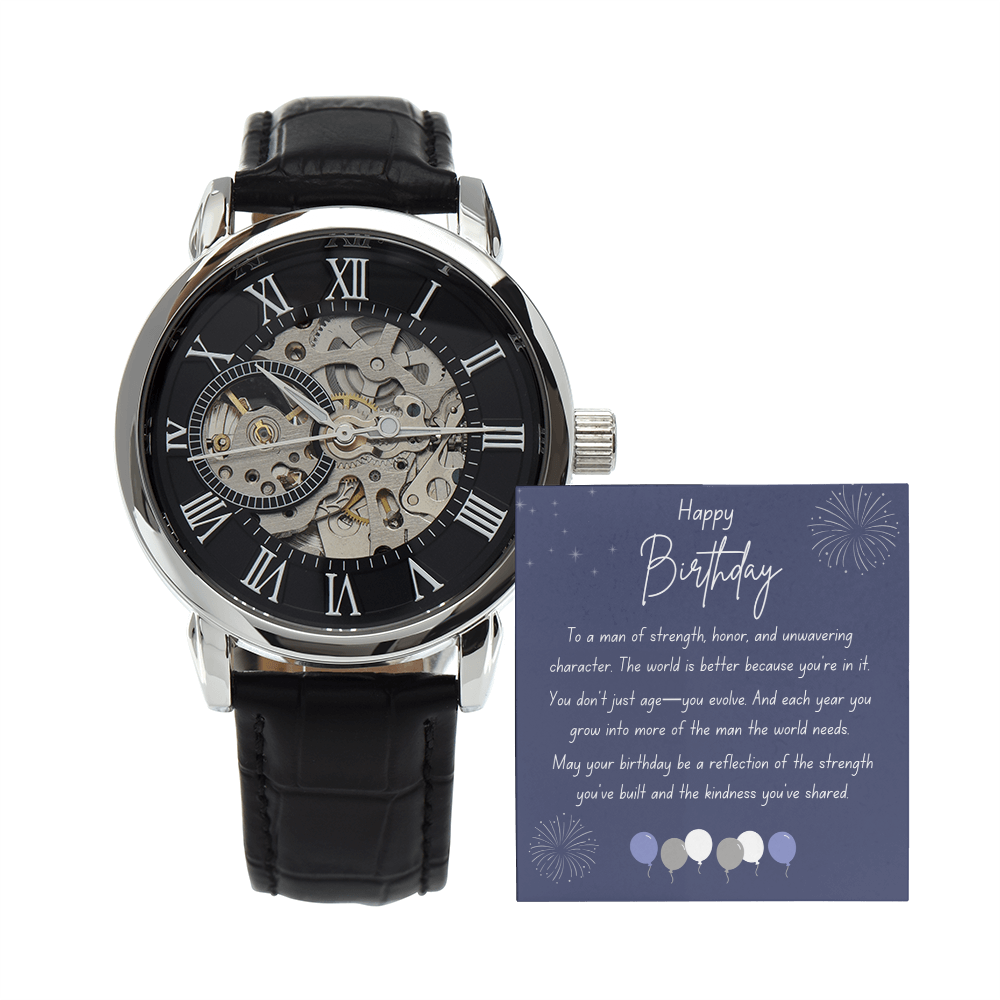 A Birthday Tribute to a Man of Strength and Grace-Men's Openwork Watch
