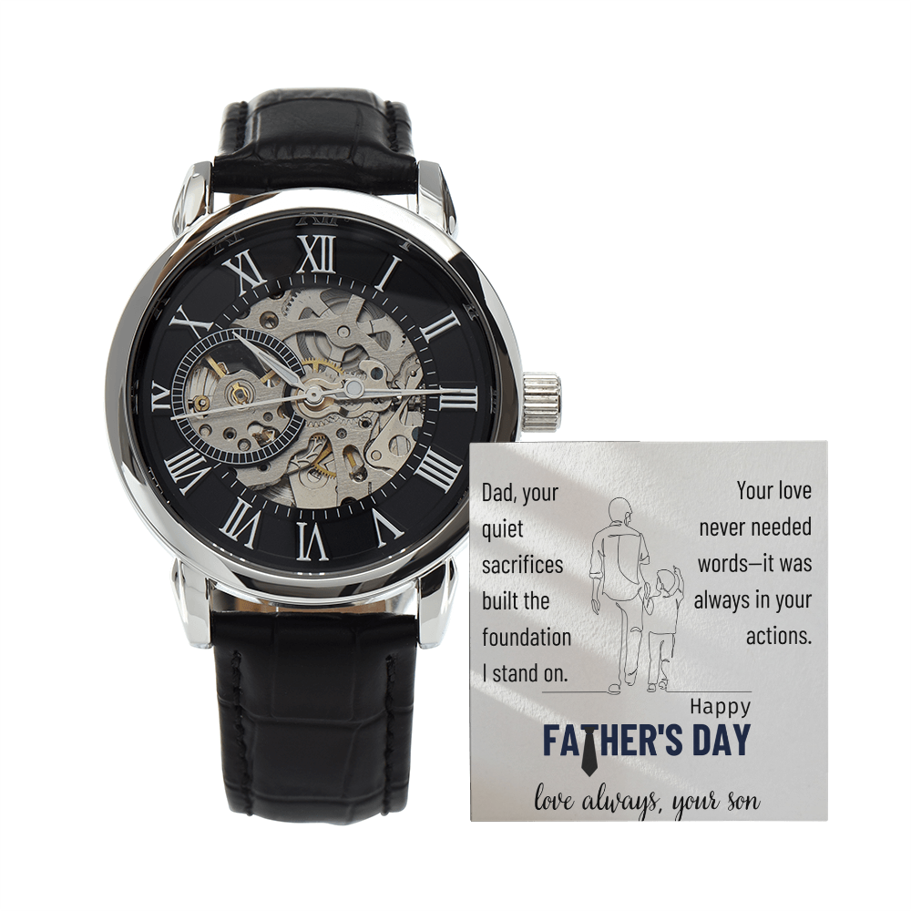The Silent Strength of a Father-Men's Openwork Watch