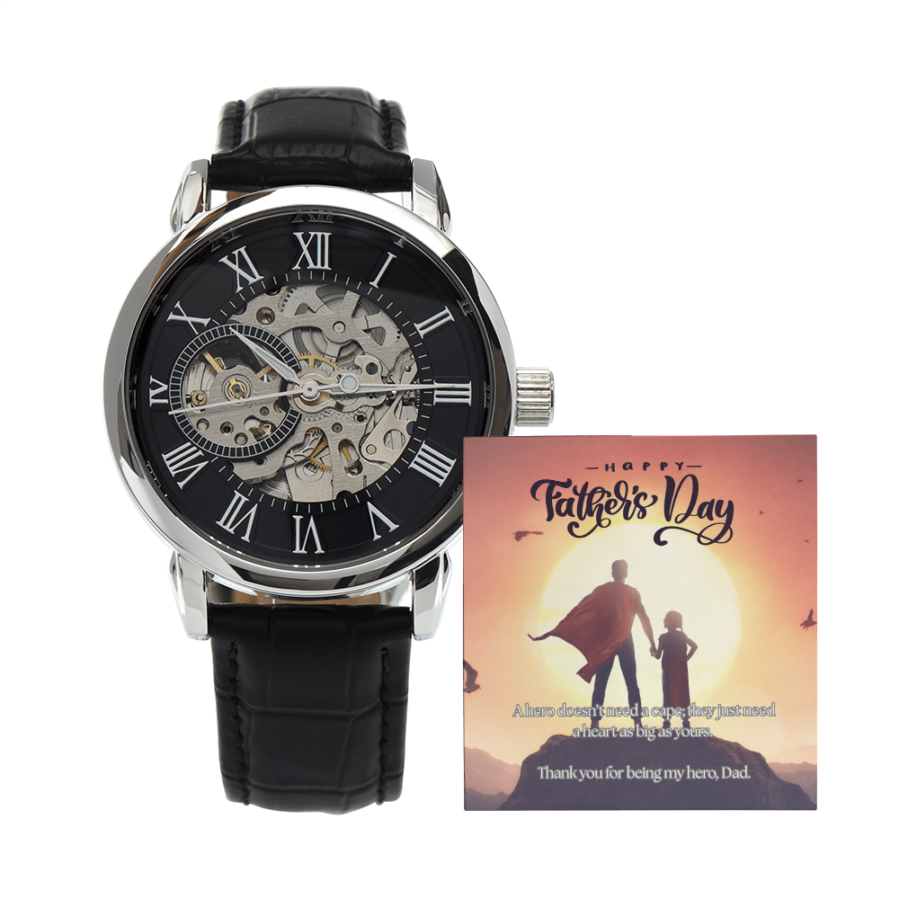 My First Hero, My Forever Dad-Men's Openwork Watch