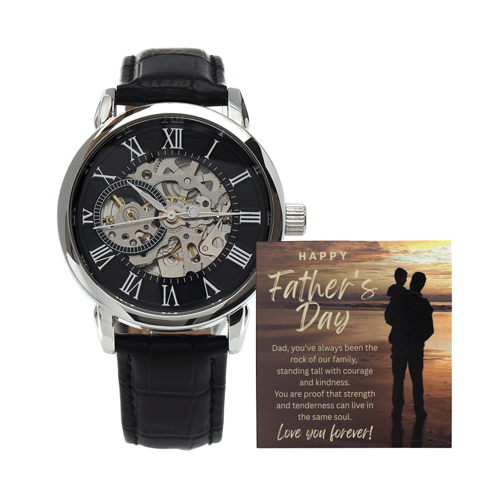 The Rock of Our Family-Men's Openwork Watch