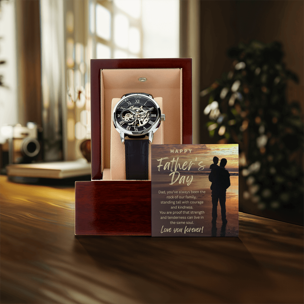 The Rock of Our Family-Men's Openwork Watch