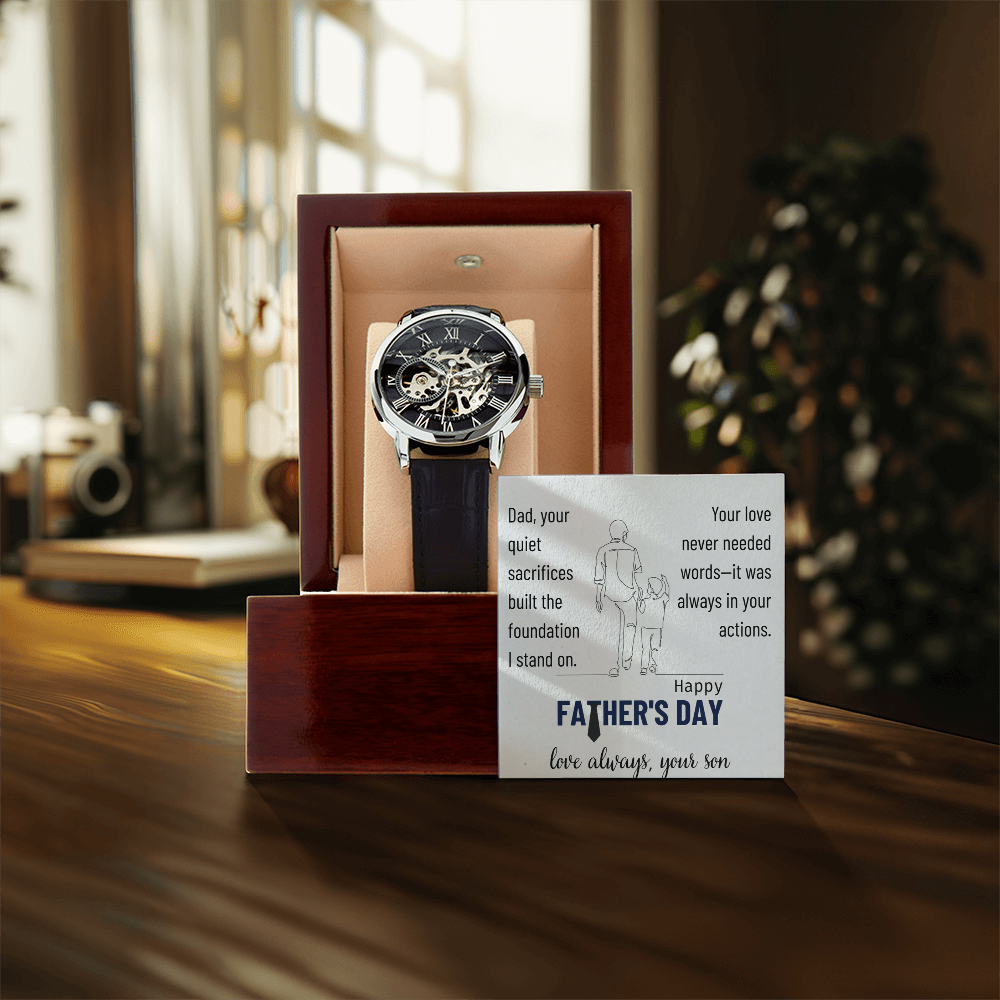 The Silent Strength of a Father-Men's Openwork Watch