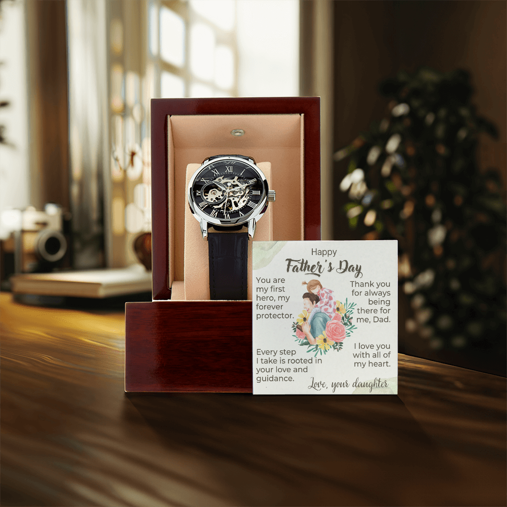 A Daughter's Heartfelt Father's Day Tribute- Men's Openwork Watch